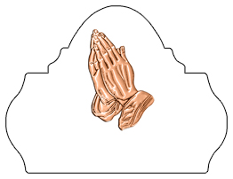 DARAY L 516 CP WT Copper Praying Hands White Background copy